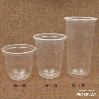 50 Ly/ Cốc Nhựa Đáy Bầu Chữ U 360ml-500ml-700ml Chưa Bao Gồm Nắp