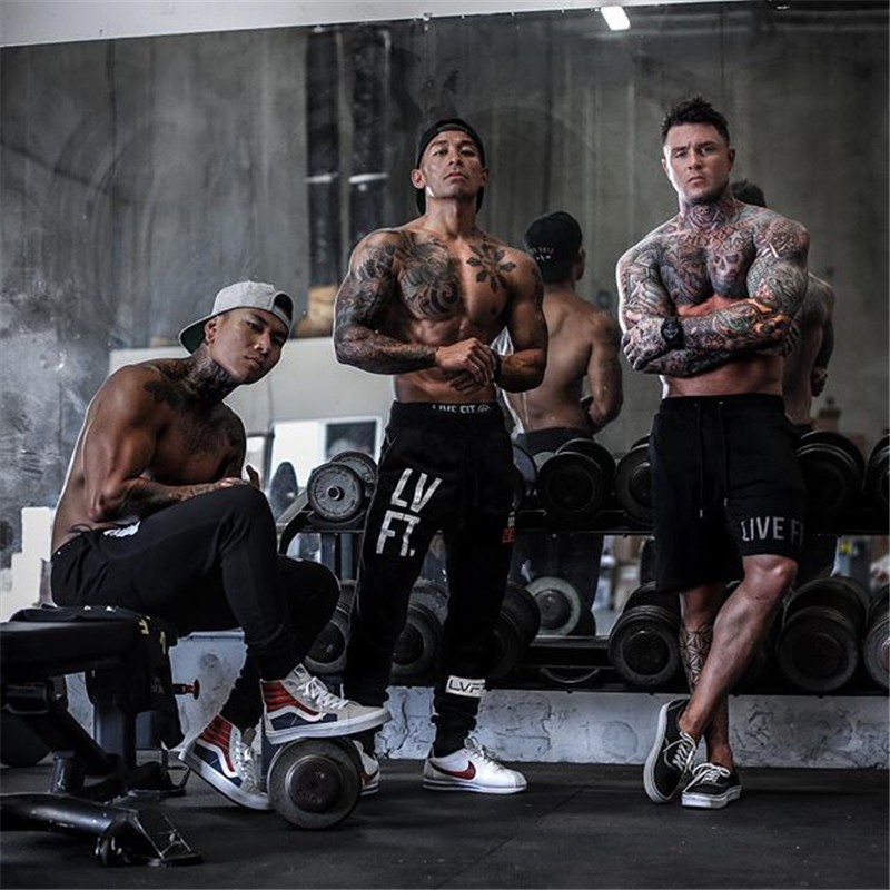 LIVE FIT Cotton Training Fitness Athleisure Trousers Men's Breathable Slim Jogger Pants