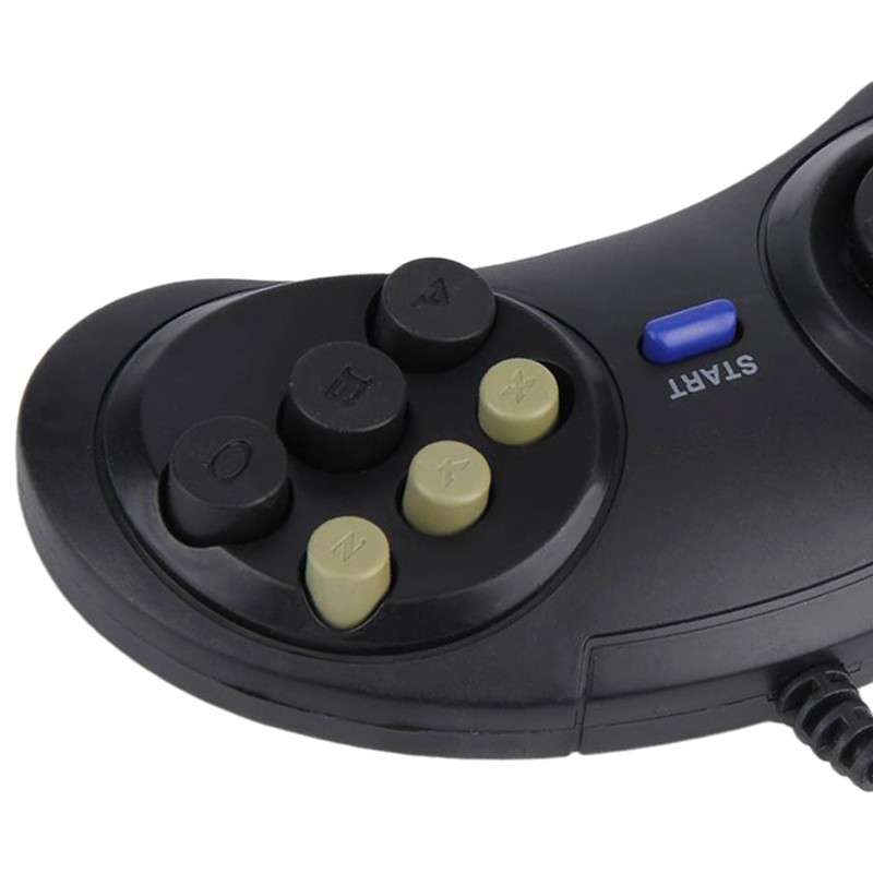 Tay Cầm Chơi Game 6 Nút Cổ Điển Cho Sega Md2 Pc Mac Mega Drive