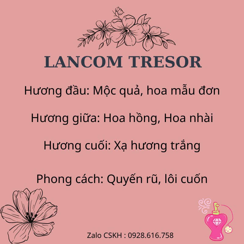 Nước Hoa mini Iancome Tresor 20ml 6D Cực Thơm Lưu Hương 12h Nước Hoa Nữ Mùi Ngọt | BigBuy360 - bigbuy360.vn