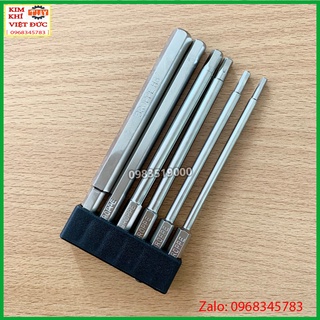 Bộ 6 đầu lục giác dài 100mm dành cho khoan, máy bắn vít