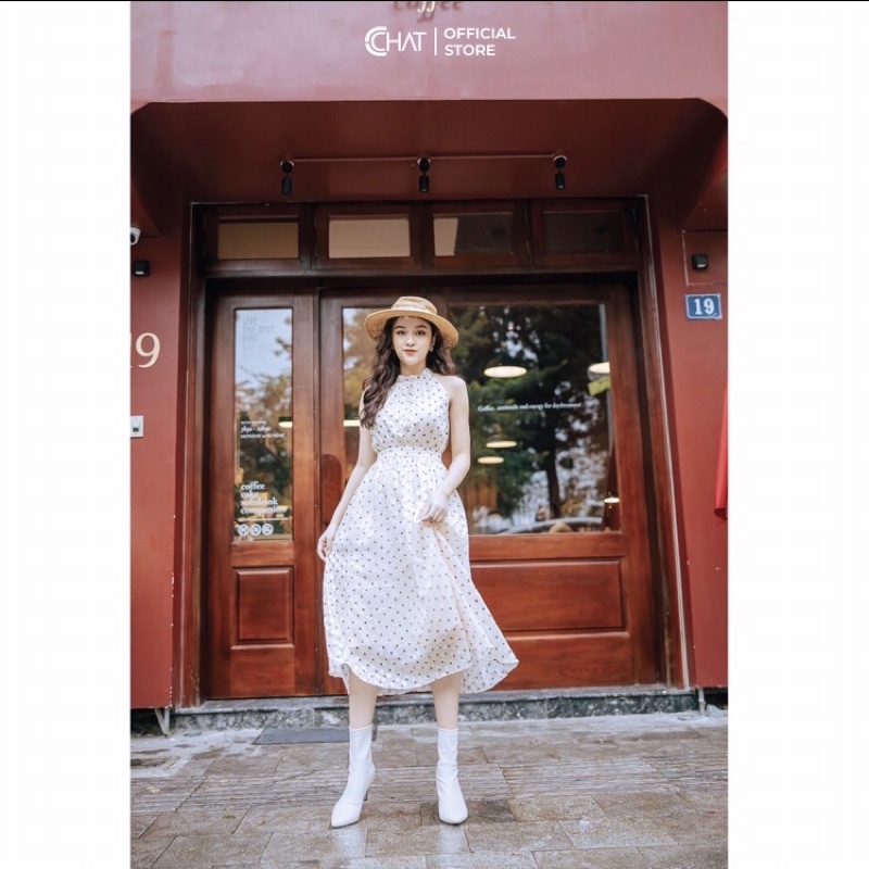 váy yếm chấm bi cchat clothes size s