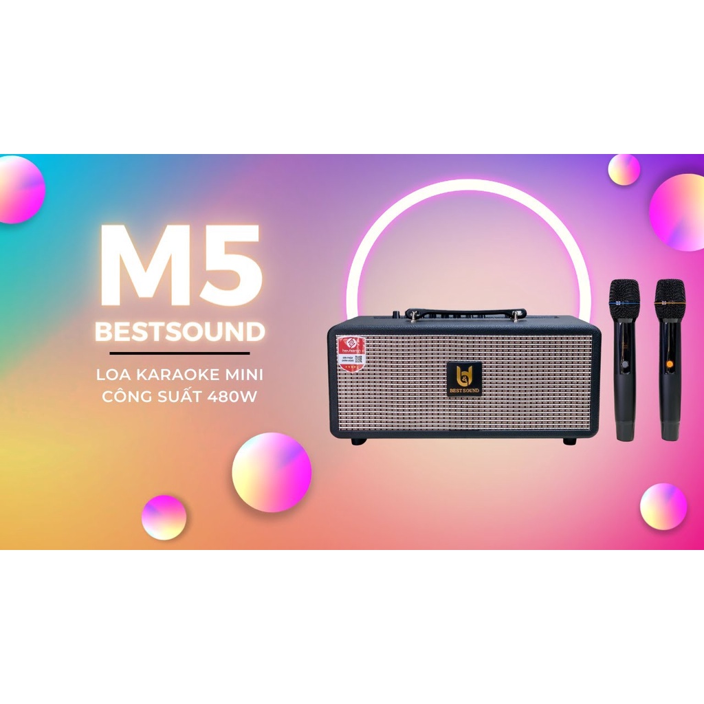 Loa kéo Best Sound M5 - Loa xách tay di động, Hệ thống 2 Loa bass 13.5cm, Công suất lên đến 480W, Kết nối bluetooth 5.0