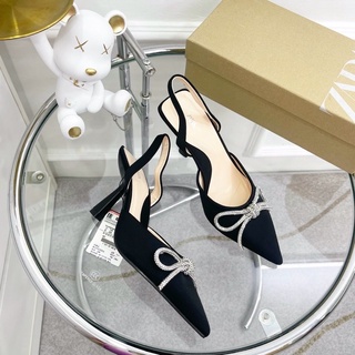 Sandal cao gót lụa nơ đá hàng cao cấp fullbox