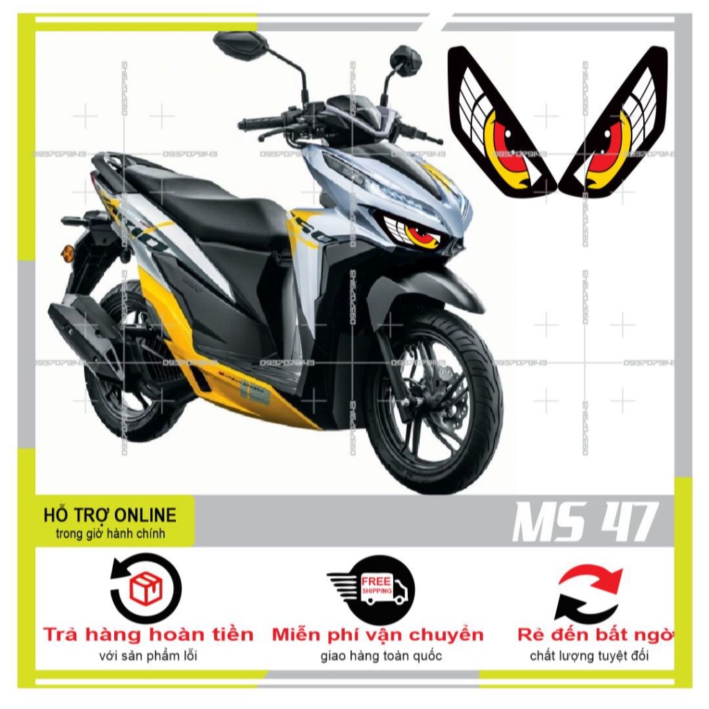 TEM DÁN ĐÈN SƯƠNG MÙ XE VARIO 2020 (DECAL TRONG SUỐT) MS 47 - SHINDECAL 2
