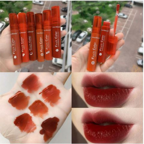 THANH LÝ NGHỈ BÁN - Son kem lì Kiss Beauty Fruit Colour Lipgloss, son kem lì, son kem thái lan , son không chì