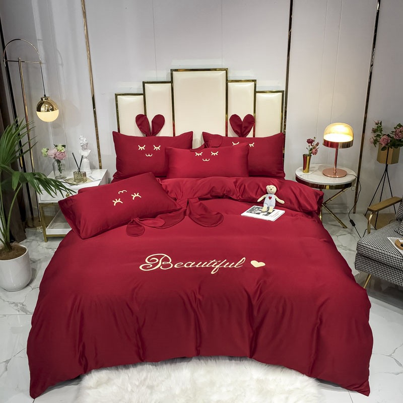 New summer ice silk sheet quilt cover cartoon washed silk four piece set lovely children's three piece set bedding | BigBuy360 - bigbuy360.vn
