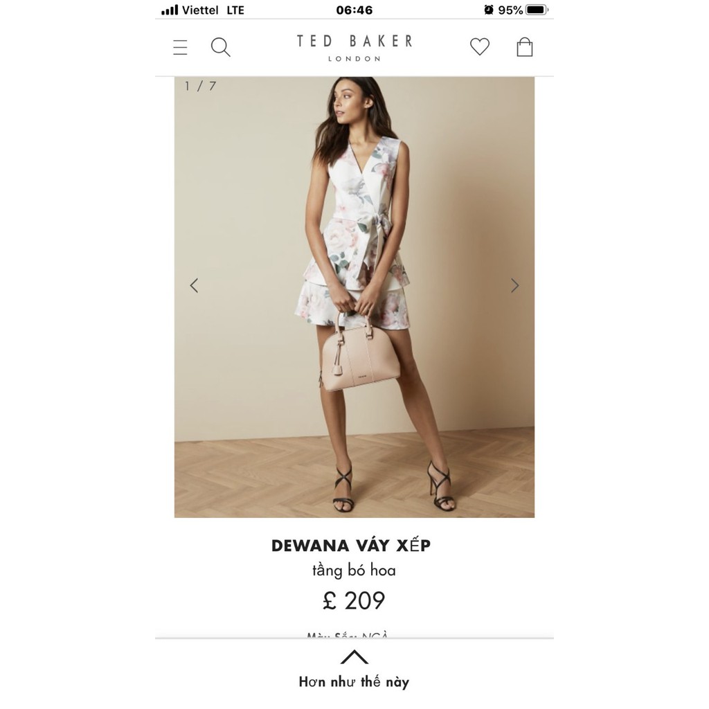 Đầm Ted Dewana váy xếp tầng bó hoa vnxk