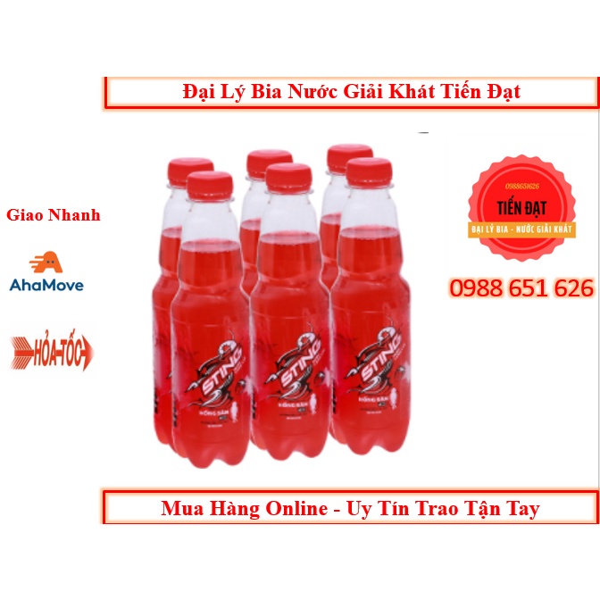 Thùng Nước Tăng Lực Sting Dâu / Sting Nhân Sâm 330ml - Chai Nhựa 24 chai X 330ml