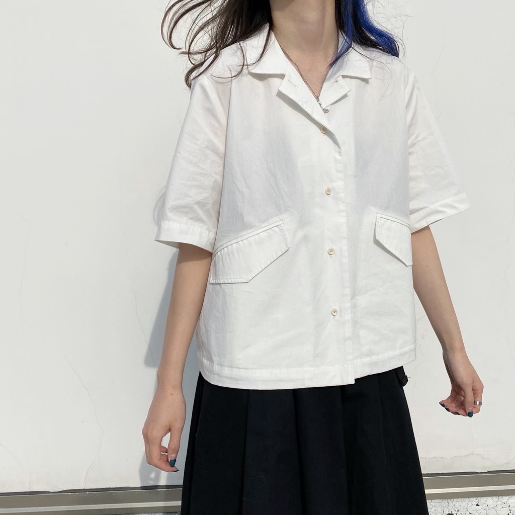 Áo Sơ Mi Nữ Tay Ngắn Màu Tím Thời Trang Hàn Quốc