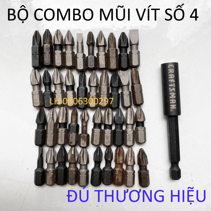 bộ combo mũi vít số 4 kèm đầu nối dài