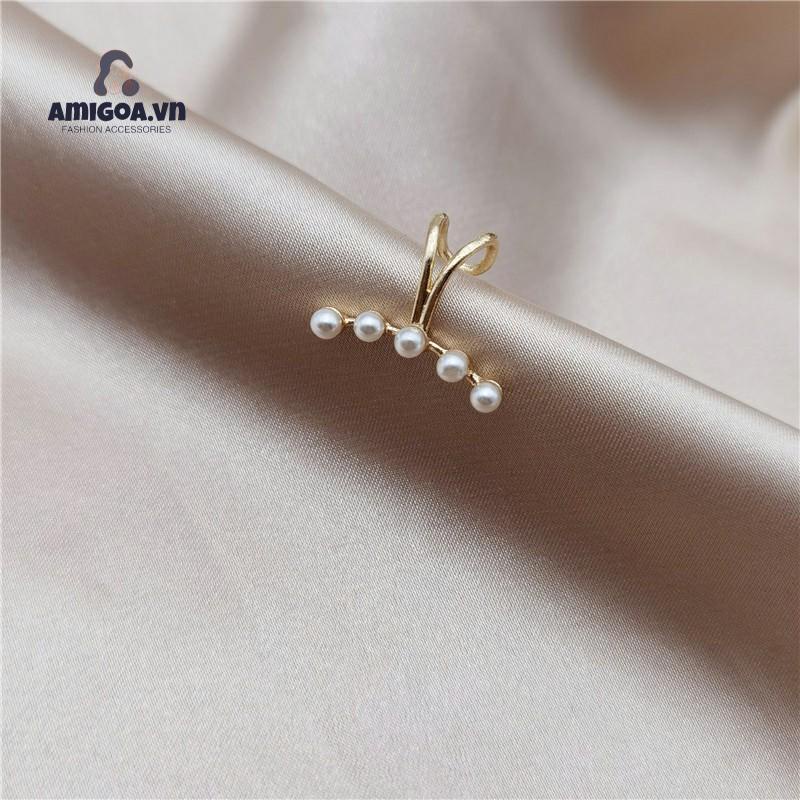 ✨✨Khuyên Tai Dạng Kẹp Chữ U Đính Ngọc Trai Cao Cấp Không Cần Xỏ Lỗ Cho Nữ