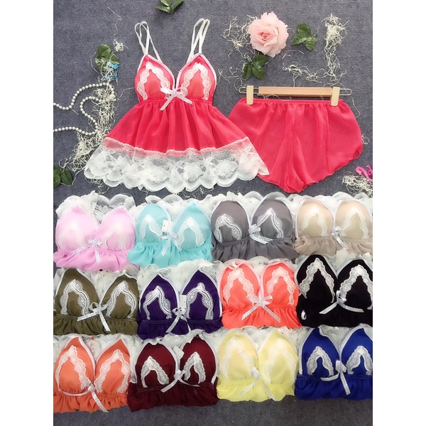 🦋ĐỒ NGỦ VOAN MÚT PHỐI REN TRẮNG SIÊU ĐẸP🦋 | BigBuy360 - bigbuy360.vn