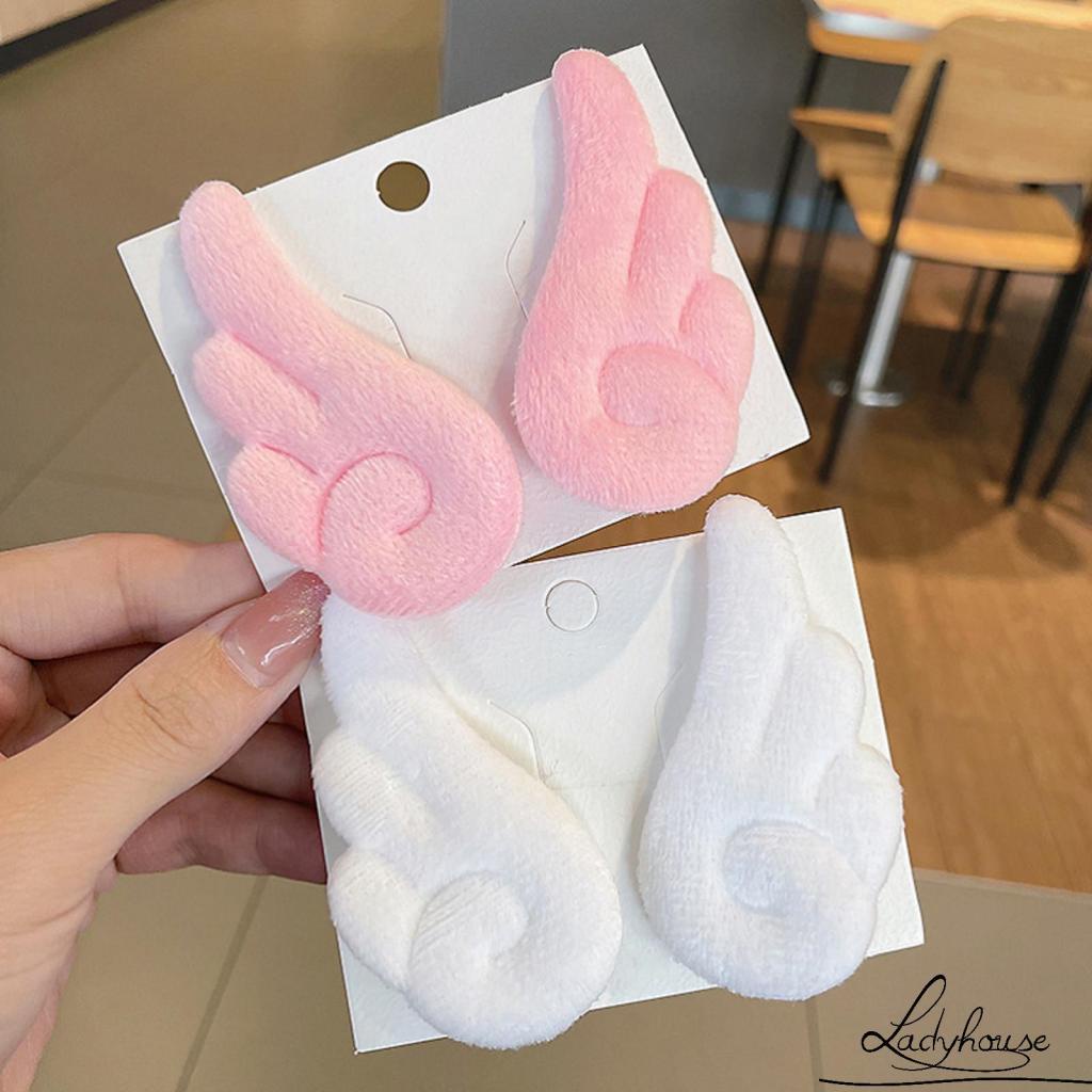 Kẹp Tóc Trang Trí Cánh Thiên Thần Hoạt Hình Bằng Vải Bông Cho Nữ