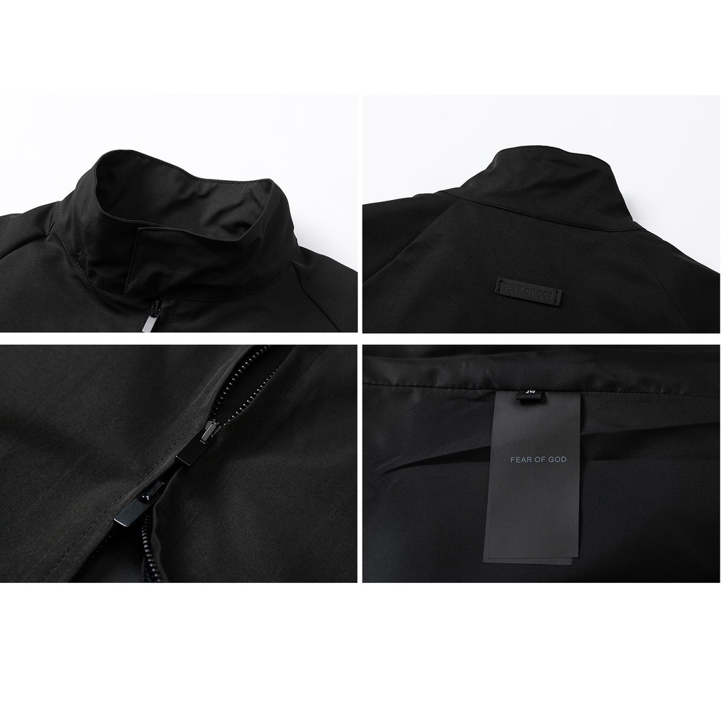 Áo Khoác Essentials FOG 7th SS2022, Fear Of God Essentials Jacket, dạng vải gió, màu đen BapeVN