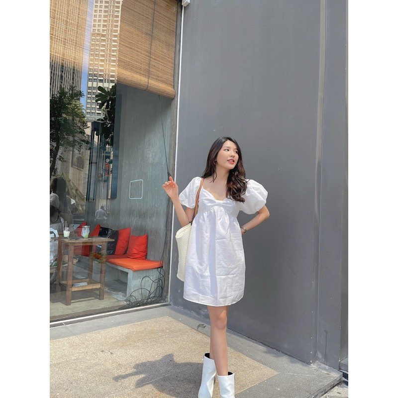 Đầm babydoll nơ trước ngực PUFFY DRESS | BigBuy360 - bigbuy360.vn