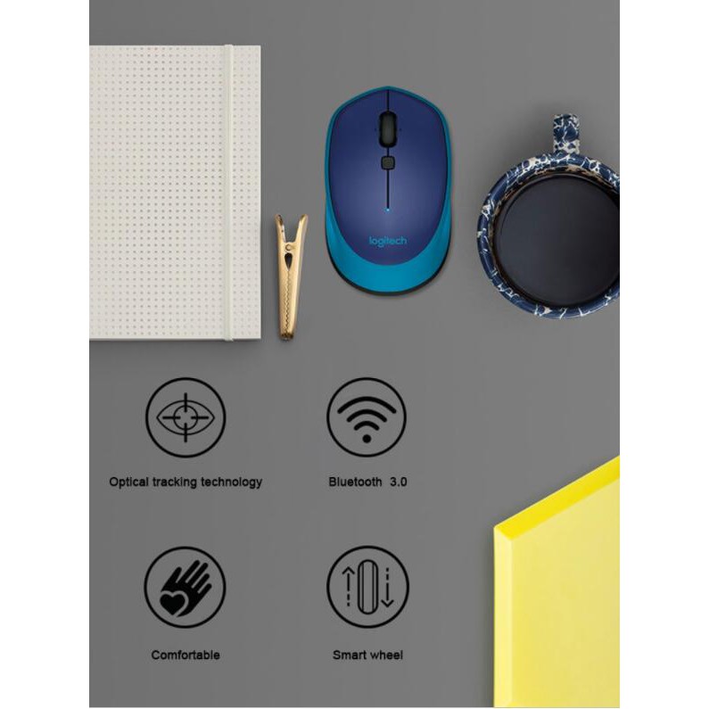 Logitech M336 Bluetooth 3.0 Wireless Portable Mouse Mini Portable 1000 DPI Both Hands Mice