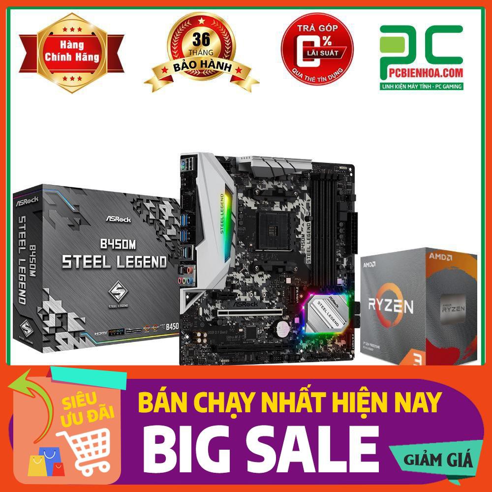 Bộ combo siêu phẩm mùa hè 2020 ( Ryzen 3 3100/B450) chính hãng TẶNG BÀN DI CHUỘT GAMING