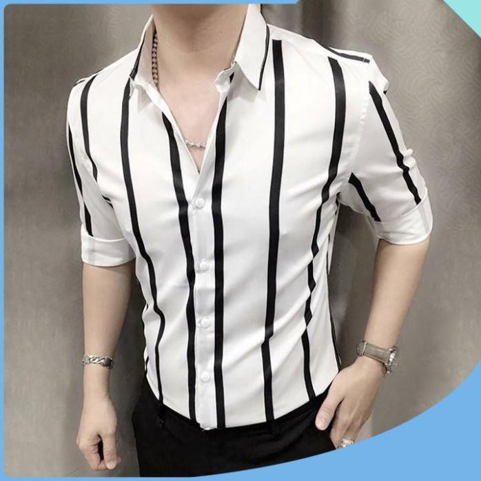 Áo sơ mi nam - Sơ mi nam kẻ đẹp - Chất lụa mềm mịn, thấm hút mồ hôi tốt, phom trẻ trung dễ phối đồ | BigBuy360 - bigbuy360.vn