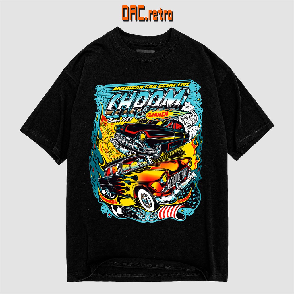 Áo Thun DACretro Vintage CAR tay lỡ cotton nhiều Form in hình Xe Vintage 1982 [Tặng Voucher 10%]