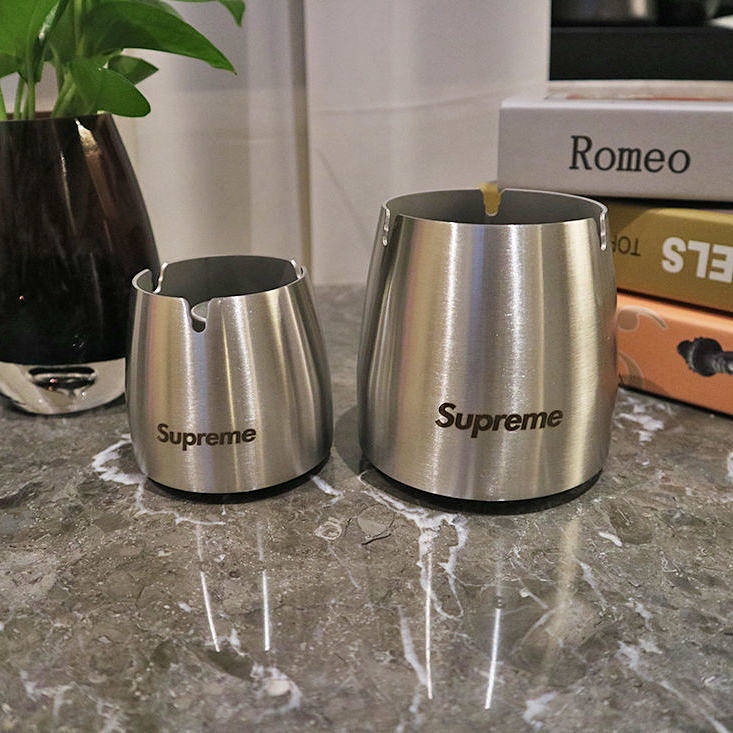 Supreme Fashion Brand Stainless Steel Ashtray Personality Fashion Bar Internet Bar Thickened Metal B