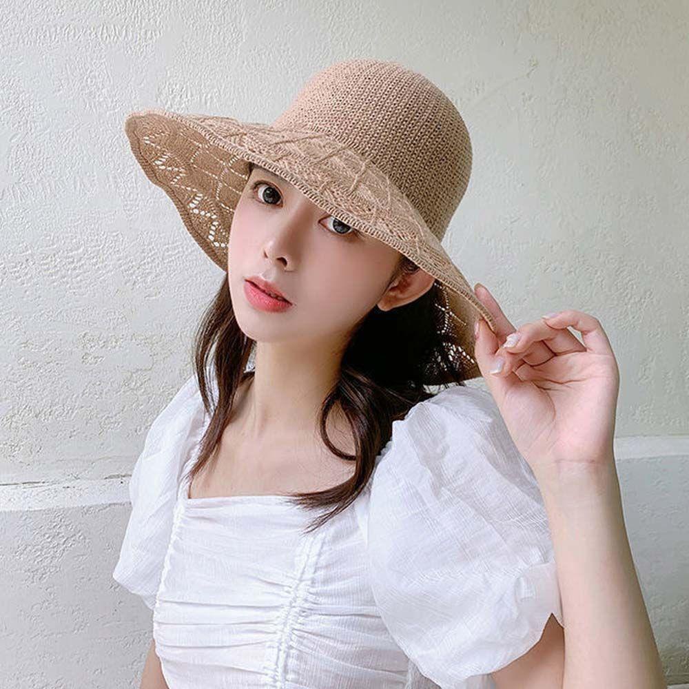 Mũ Lưỡi Trai Chống Nắng Đan Móc Phối Ren Rỗng Handmade Thời Trang Cho Nữ
