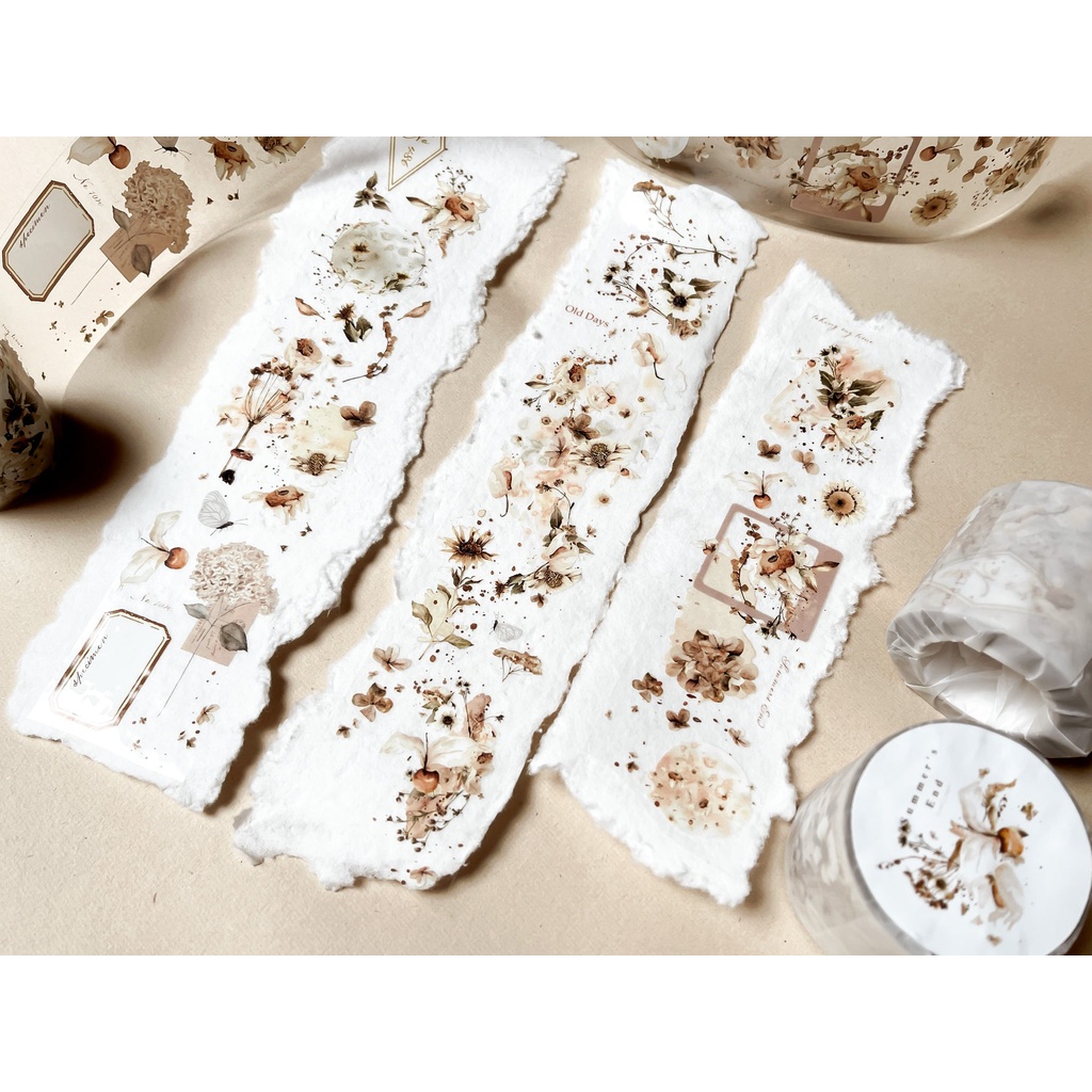 meohime 𓃠 Hãng Heartly paper - Băng dán PET tape hoa mùa hè Summer's End (chu kì 60cm)