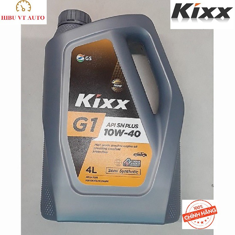 Dầu động cơ xăng Kixx G1 API SN PLUS 10W40 4Lít thùng nhựa công nghệ Triple Double dành cho các dòng xe ô tô