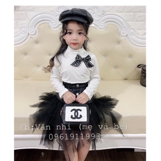 (Ảnh thật) Sét áo và chân váy da siêu đẹp cho bé gái
