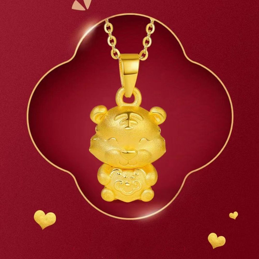 Vòng cổ mặt hình con hổ thiết kế đơn giản sang trọng