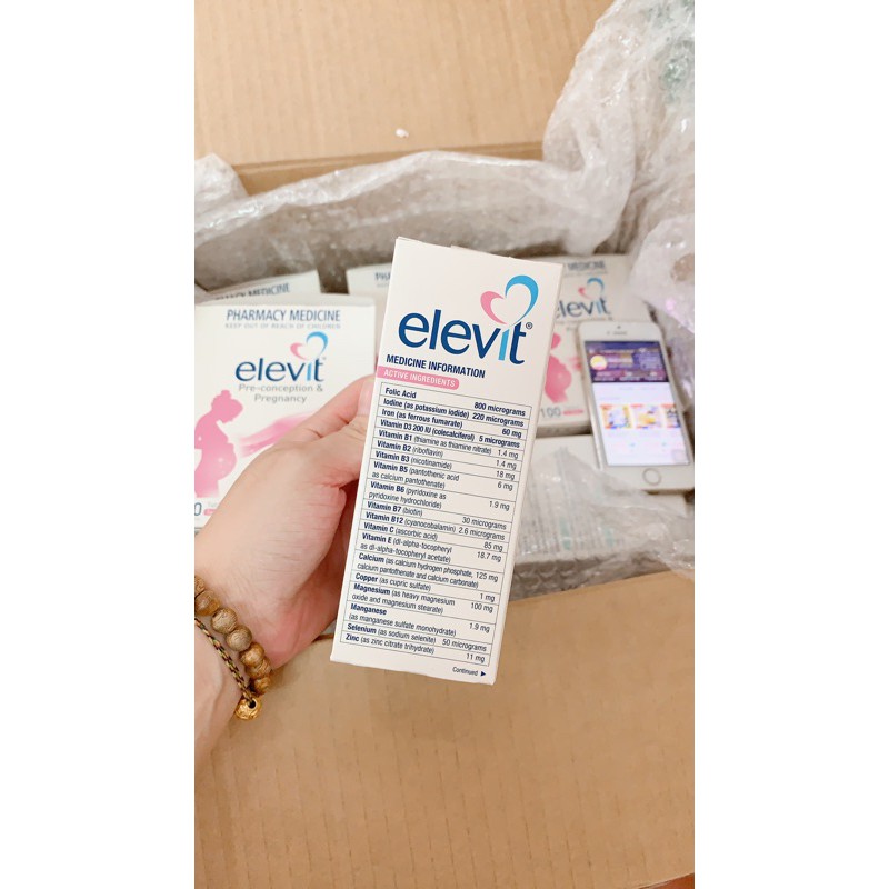 Elevit Vitamin cho bà bầu 100 Viên