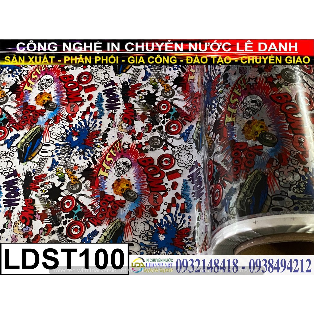 Film in chuyển nước sticker + chai xịt tan film trang trí ô tô xe máy nón bảo hiểm