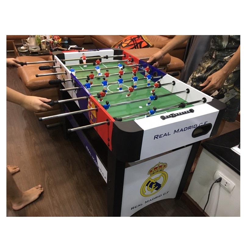 Bàn Bi Lắc Bóng Đá Cỡ Lớn 1,2m, Banh Bàn Foosball Mini Real Barca 1m2 Thi Đấu Cho Gia Đình, Văn Phòng, Kinh Doanh Hanana