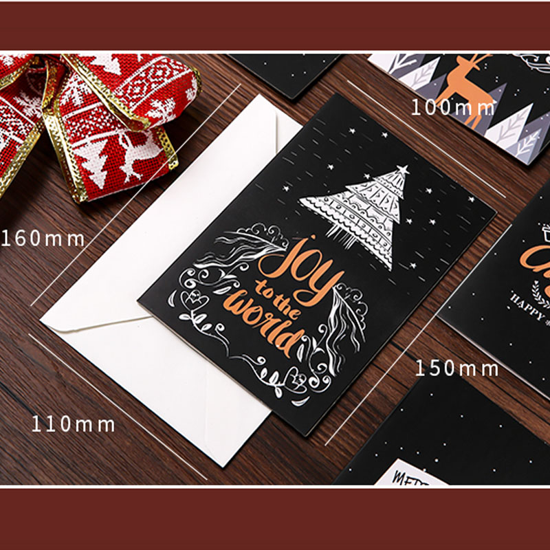 [Hot Sale] 6Pcs Simple Ins Style Christmas Thanksgiving Greeting Card Superior Quality  Party Simple Invitation Card