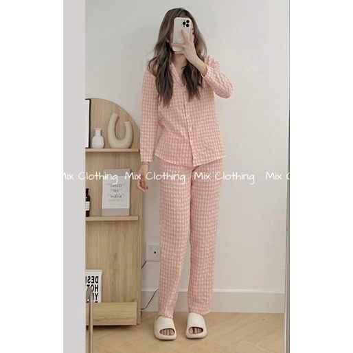 Bộ Pyjama [ Kẻ Dài] Tay Dài Quần Dài Siêu Xinh - Chất xốp loại 1 sẽ