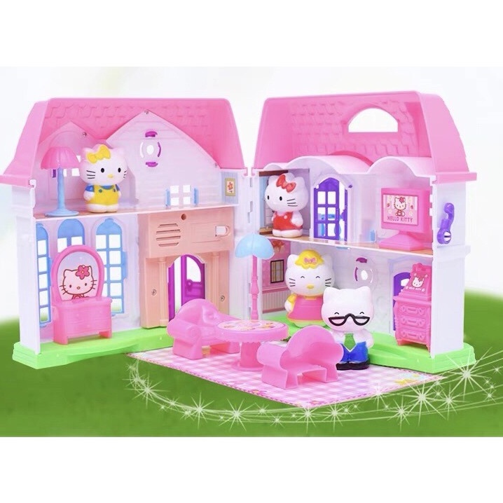 Hộp Đồ Chơi Nhà Hello Kitty Trang Trí Nhà Cửa