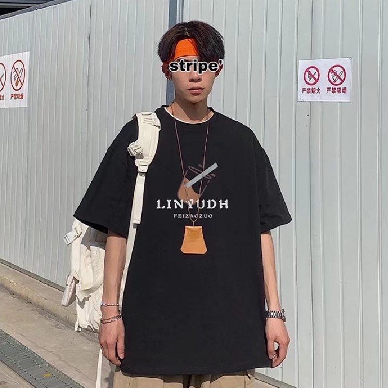 Áo Thun Tay Ngắn Dáng Rộng In Hình Phi Hành Gia Kiểu Hip-Hop Đường Phố Hàn Quốc Thời Trang Mùa Hè Cho Nam Cỡ Lớn M-8XL