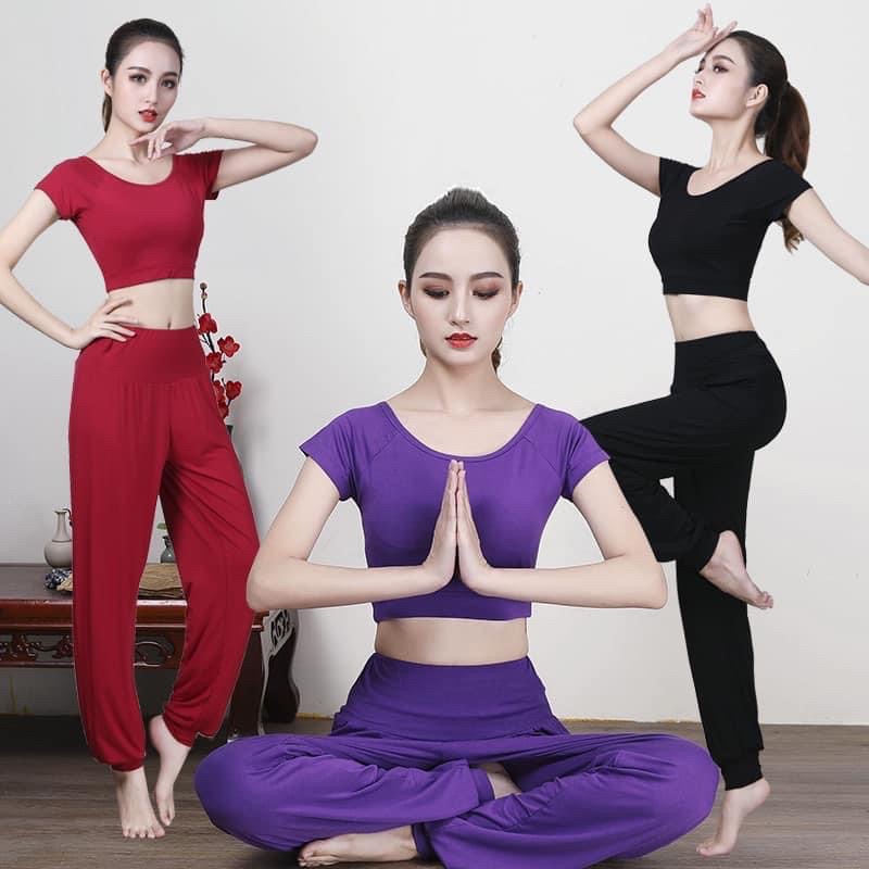 Bộ tập yoga, erobic, tập múa, bộ tập Alibaba co giãn 4 chiều thoáng mát