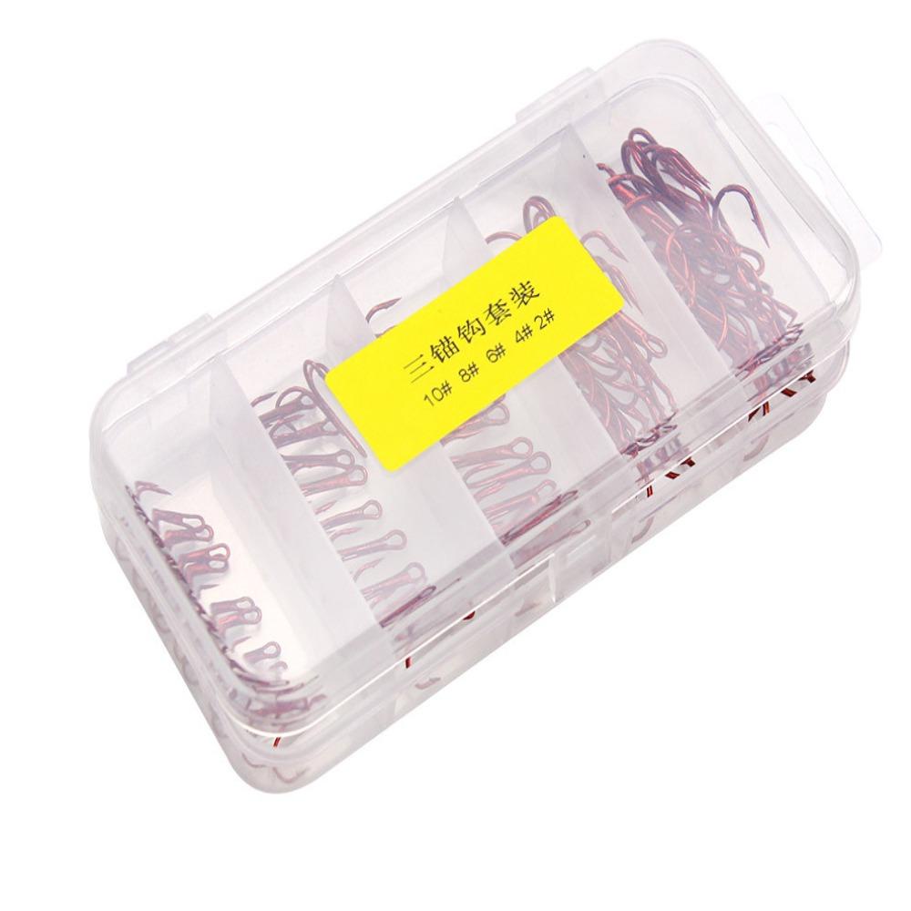 Set 50 Lưỡi Câu Cá Ba Lưỡi Bằng Thép Carbon Chất Lượng Cao