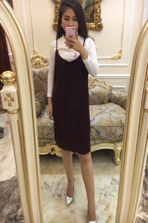 Set váy yếm nhung