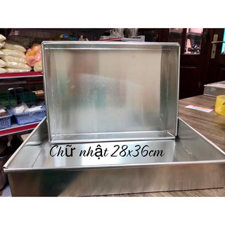 Khuôn nhôm chữ nhật gò 28*36cm (28,5*36 cm)