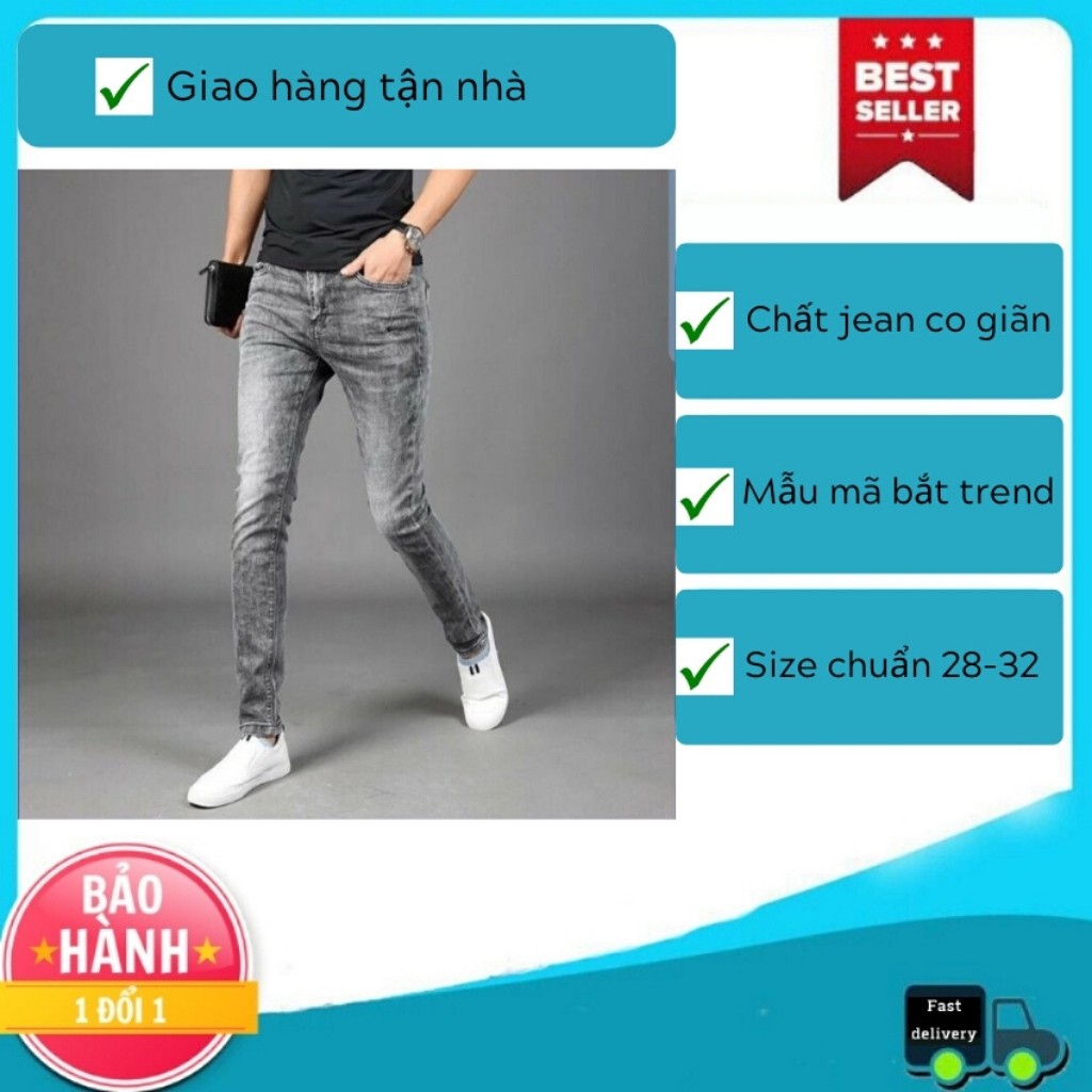 Quần Jean Nam Chất Bò AD0073TG Jean Nam Xám Chuột Wash Cao Cấp Trẻ Trung Cá Tính Thời Trang TG (44 - 70KG) | BigBuy360 - bigbuy360.vn