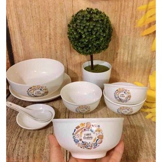 Bộ bát đĩa thìa sứ - KM của OMO