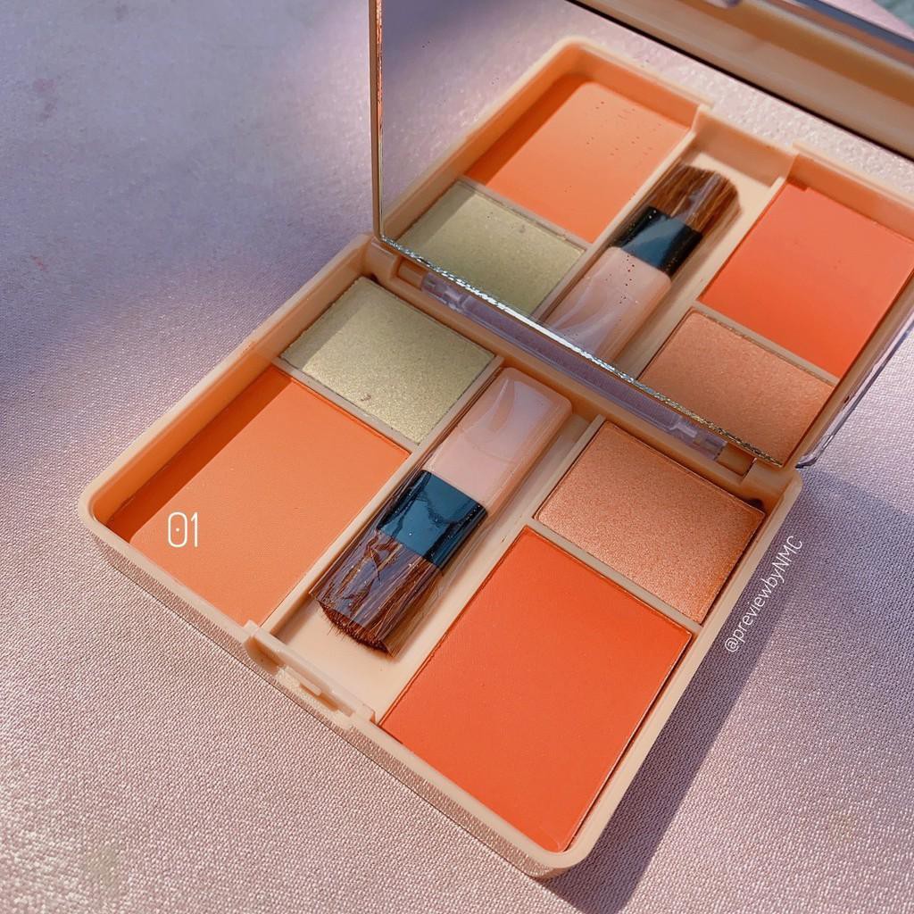 [3in1] Phấn mắt 12 Ô Màu Nhũ Lì & Má Hồng Hightlight Kiss Beauty Color Pretty Eyeshadow & Blusher No.87117 | BigBuy360 - bigbuy360.vn