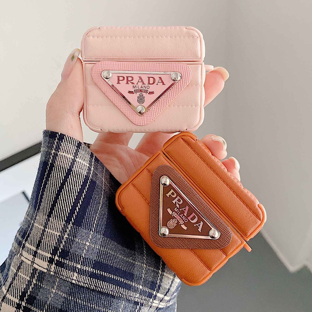 Vỏ Bảo Vệ Hộp Sạc Tai Nghe Airpods 1 / 2 / 3 / pro Bằng Da Màu Trắng Đen Sang Trọng Thời Trang