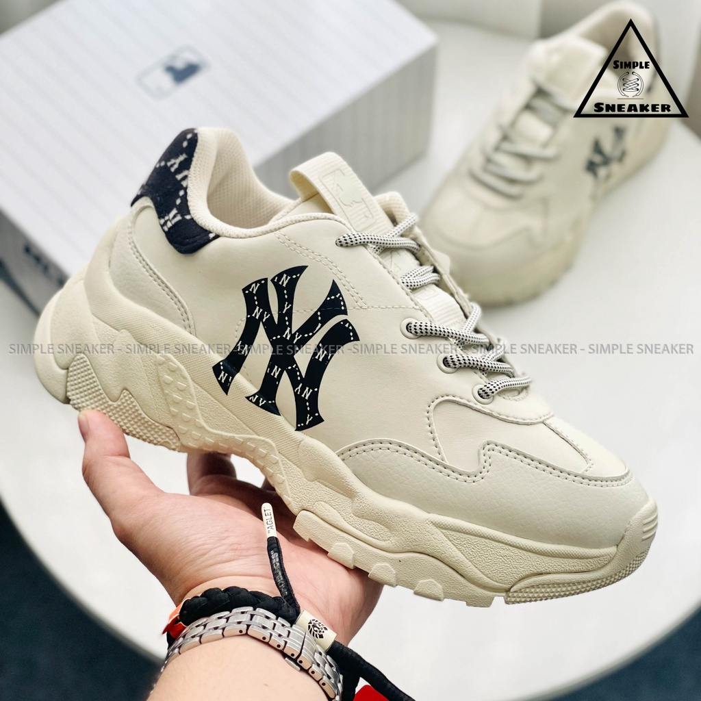 Giày MLB NY Mono Heel Chính Hãng 🔴SIMPLE SNEAKER🔴 MLB Big Ball Chunky Mono Heel New York Yankees Auth