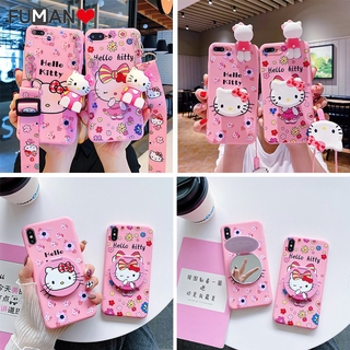 Ốp điện thoại mềm có gương/ mặt dây đeo hoạt hình Hello Kitty cho Samsung Galaxy J7 J5 Prime On5 J3 J1 2016 A10 M10
