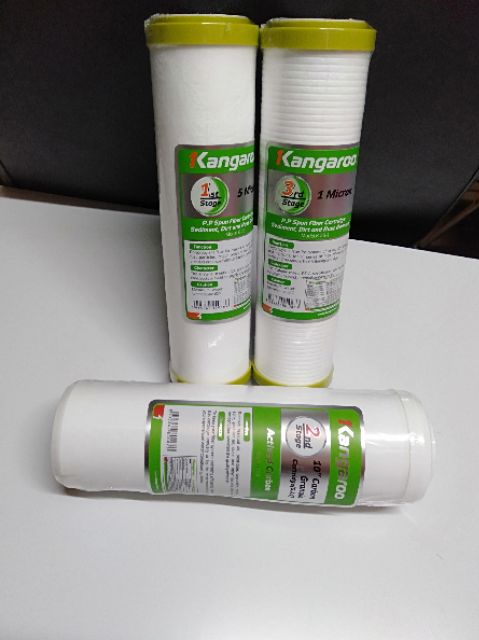 Bộ lõi 123 kangaroo 10pp dùng cho máy lọc nước ro