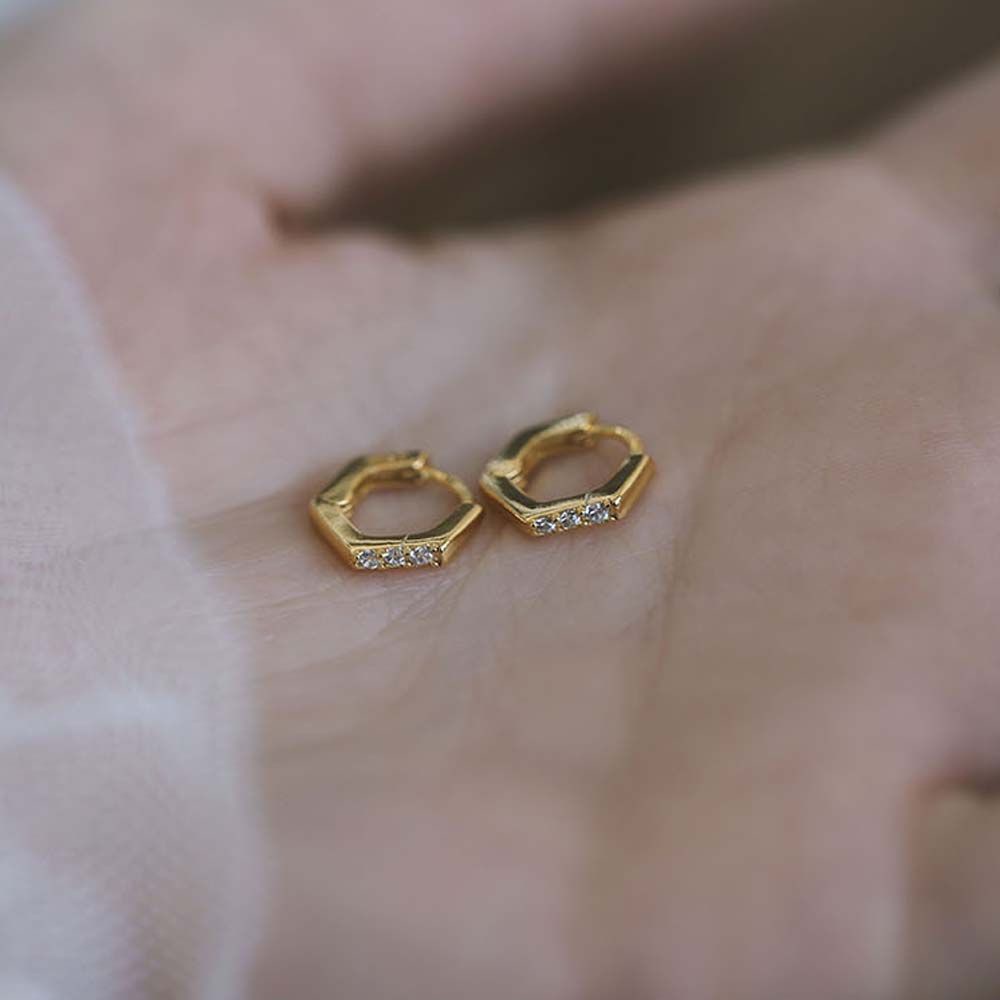 Khuyên Tai Tròn Đính Đá Zircon Đơn Giản Thời Trang Cho Nữ