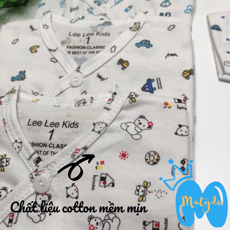 Quần áo sơ sinh ngắn tay cho bé trai bé gái mùa hè giá rẻ đồ sơ sinh cho bé BS trắng cộc cúc chéo